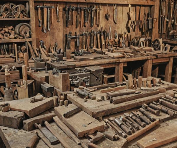 Vintage workshop with tools